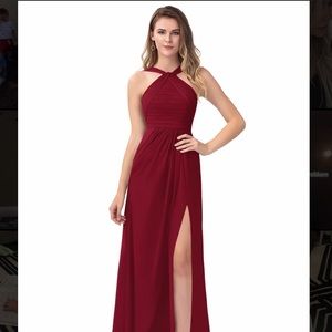 Burgundy Azazie Bridesmaid Dress